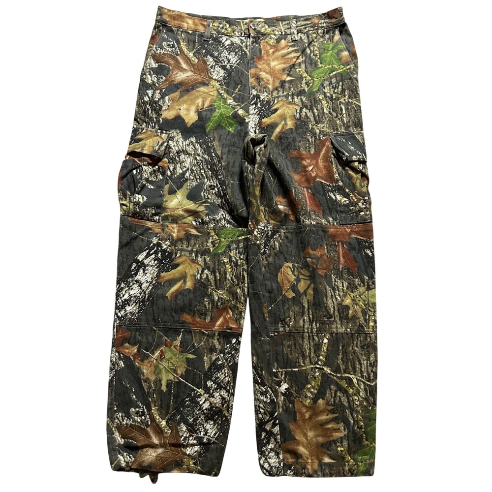 Russell Outdoors Cargo Pants Mens M Camo Leaf Print Explorer Pro Straight Leg